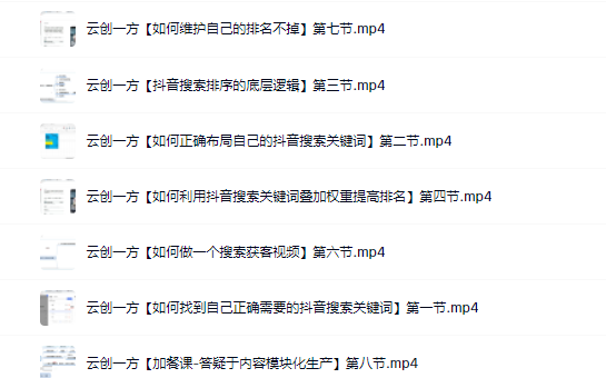 云创一方2022抖音SEO系列课程，教你如何快速上抖音搜索排名第一-小二项目网