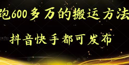 抖音快手都可发布的，实测跑600多万的搬运方法-小二项目网