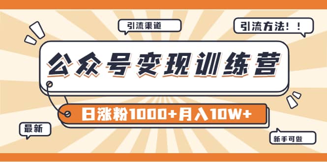 【某公众号变现营第二期】0成本日涨粉1000 让你月赚10W （8月24号更新）-小二项目网