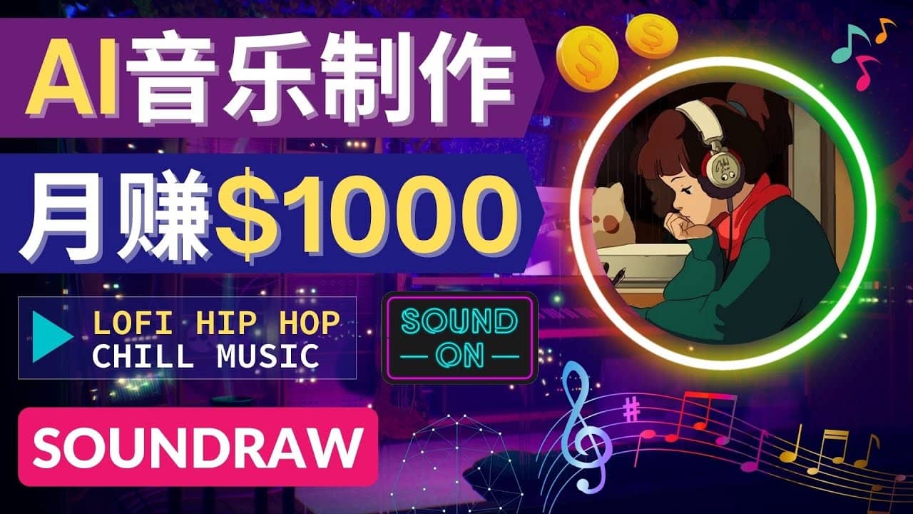 无需任何音乐基础： 使用AI软件制作Lofi Hip Hop Chill Music 月赚1000美元-小二项目网
