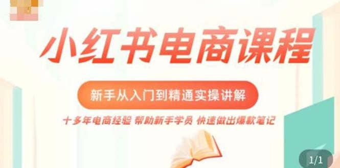 小红书电商新手入门到精通实操课，从入门到精通做爆款笔记，开店运营-小二项目网