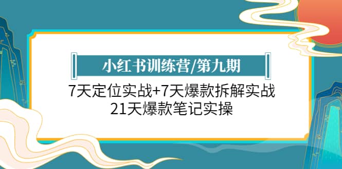 小红书训练营/第九期：7天定位实战 7天爆款拆解实战，21天爆款笔记实操-小二项目网