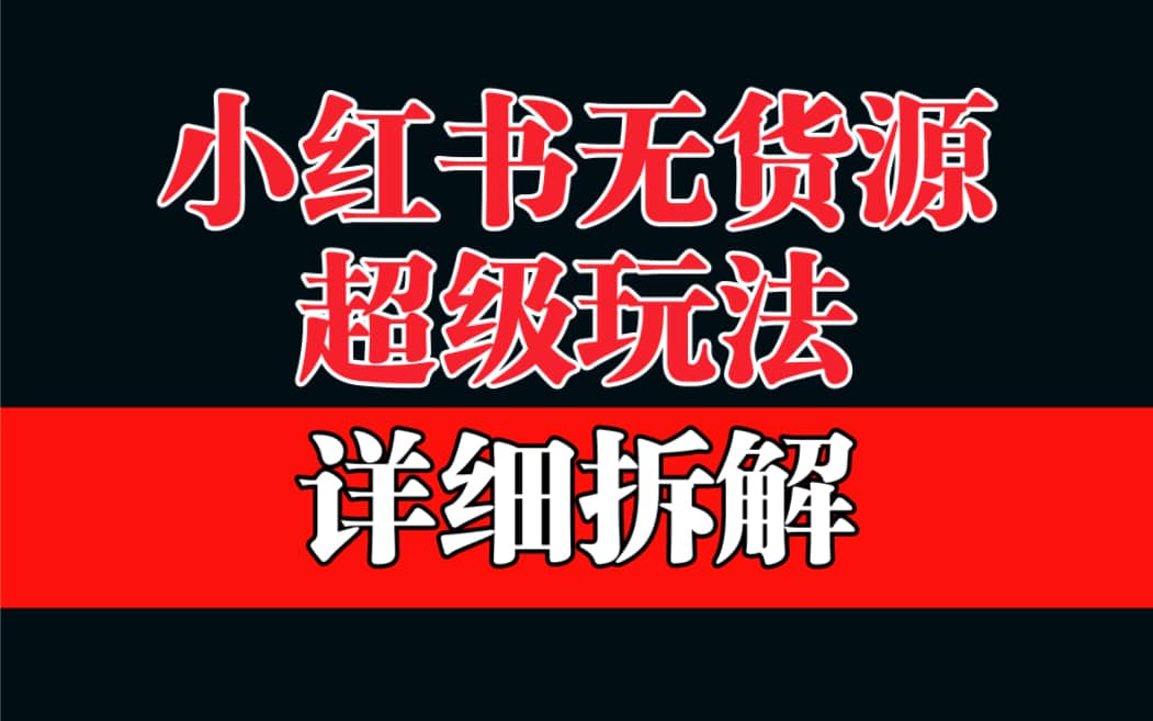 做小红书无货源，靠这个品日入1000保姆级教学-小二项目网