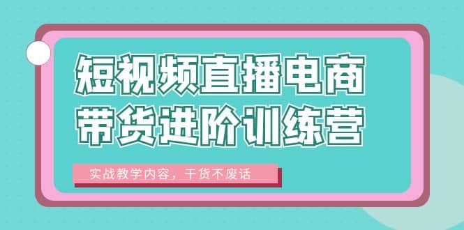 短视频直播电商带货进阶训练营：实战教学内容，干货不废话-小二项目网