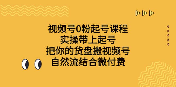 视频号0粉起号课程 实操带上起号 把你的货盘搬视频号 自然流结合微付费-小二项目网