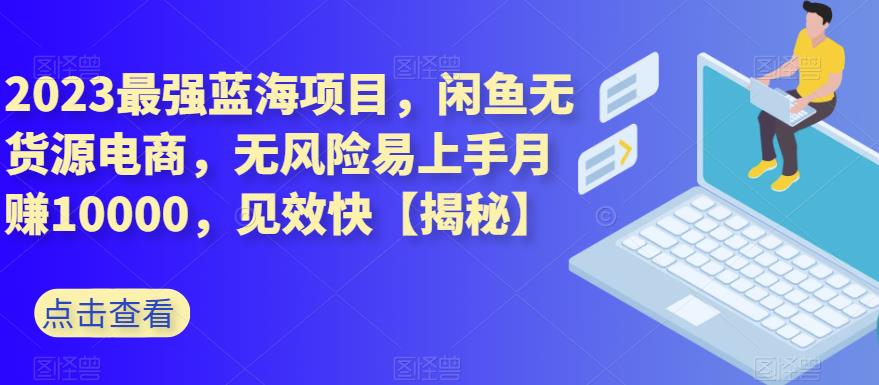 2023最强蓝海项目，闲鱼无货源电商，无风险易上手月赚10000，见效快【揭秘】-小二项目网