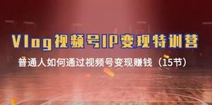 Vlog 视频号IP变现特训营，普通人如何通过视频号变现赚钱（15节）-小二项目网