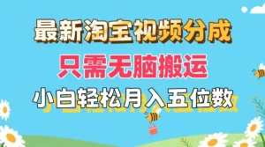 最新淘宝视频分成，只需无脑搬运，小白也能轻松月入五位数，可矩阵批量复制-小二项目网