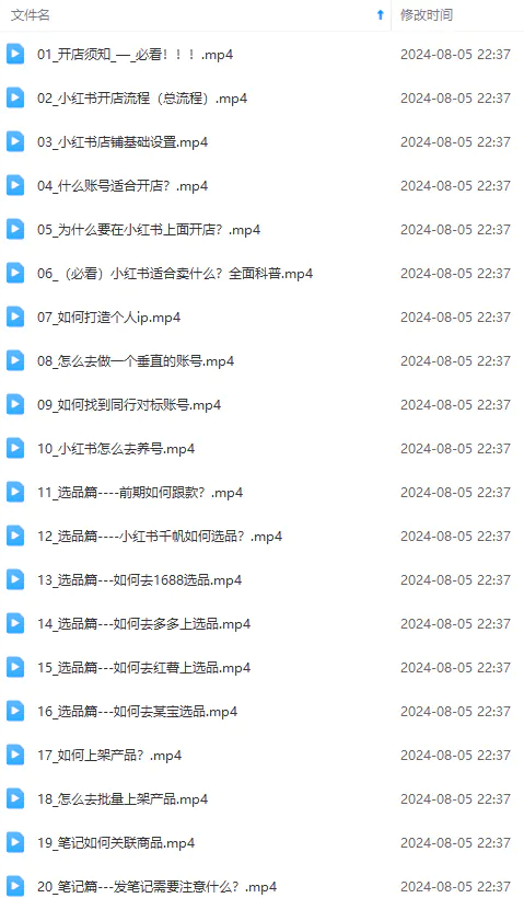 2024小红书电商实战课：全体系打造 全方位梳理 小红书电商逻辑体系 (42节)