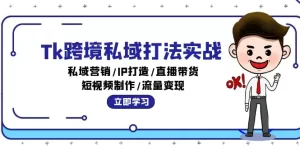 Tk跨境私域打法实战：私域营销/IP打造/直播带货/短视频制作/流量变现-小二项目网