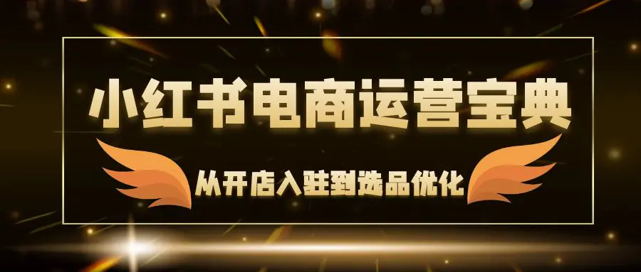 小红书电商运营宝典：从开店入驻到选品优化，一站式解决你的电商难题-小二项目网