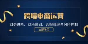 跨境电商运营：财务进阶、财税筹划、合规管理与风险控制-小二项目网