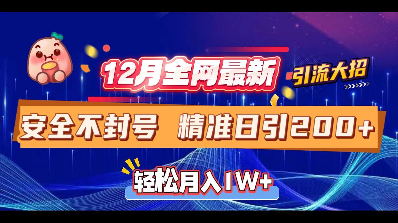 12月全网最新引流大招 安全不封号 日引精准粉200+-小二项目网