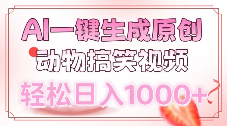 AI一键生成原创动物搞笑视频，轻松日入1000+-小二项目网