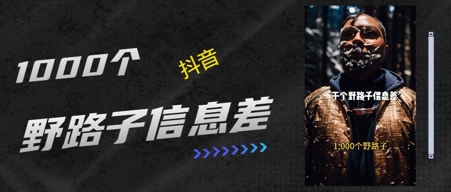 抖音一千个野路子信息差最新玩法教程引流＋变现的玩法具体拆解-小二项目网