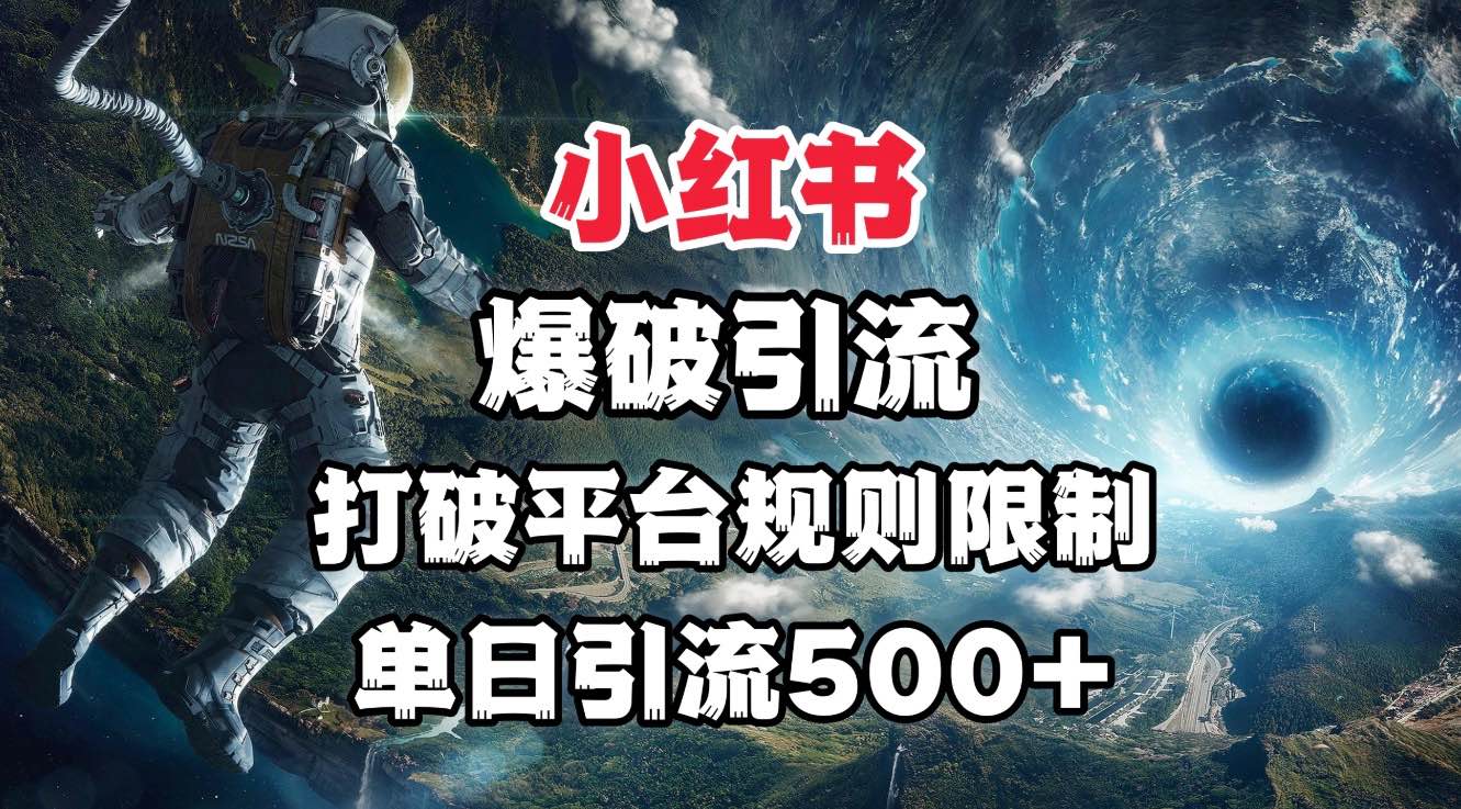 小红书爆破引流，打破平台的规则限制，单日引流500+精准粉-小二项目网