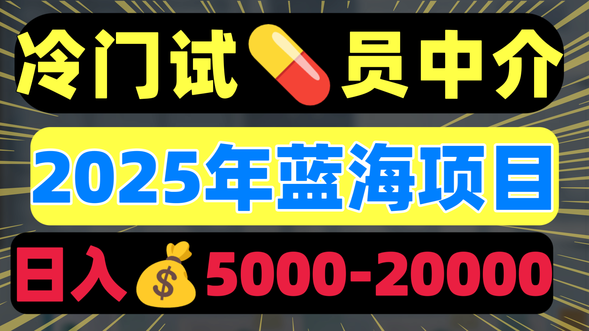 冷门暴力试药员中介日入5000+ - 小二项目网-小二项目网