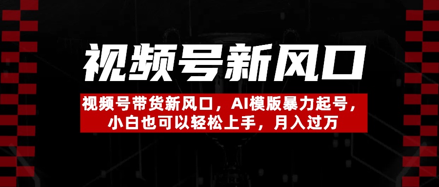 视频号带货新风口，AI模版暴力起号，小白也可以轻松上手，月入过万-小二项目网