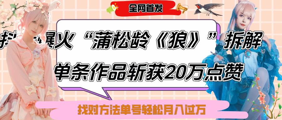 抖音爆火“蒲松龄《狼》”实战拆解，仅6条作品涨粉24W,单条作品收获20万点赞，找对方法轻松起号月入过万-小二项目网