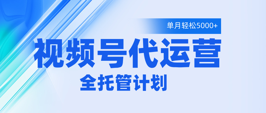视频号代运营2.0,全程托管招募,单月轻松变现5000+-小二项目网
