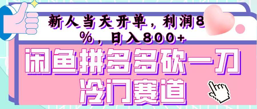 咸鱼拼夕夕砍一刀冷门暴力赛道，新人当天开单，利润百分之八十，日入 800+-小二项目网