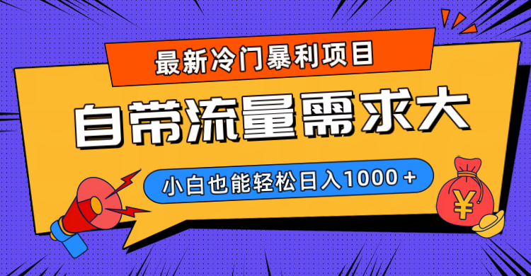 最新冷门暴利项目，自带流量需求大，小白也能轻松日入1000+-小二项目网