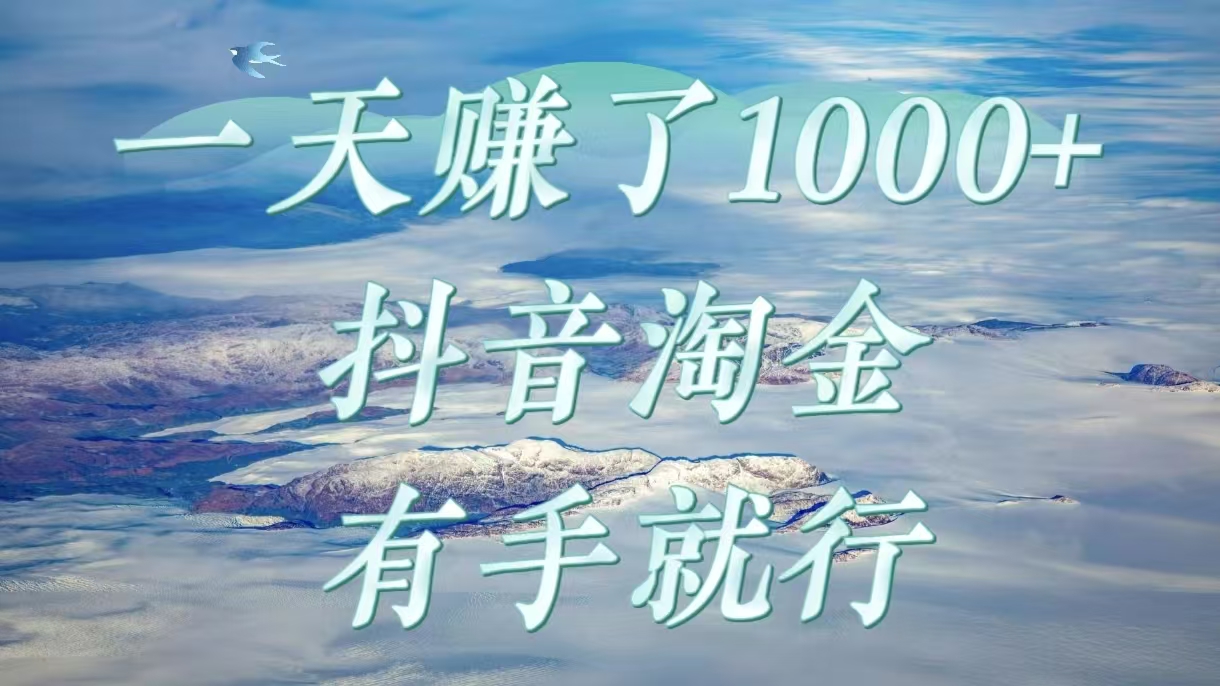 一天赚了1000+，抖音淘金计划，有手就行-小二项目网