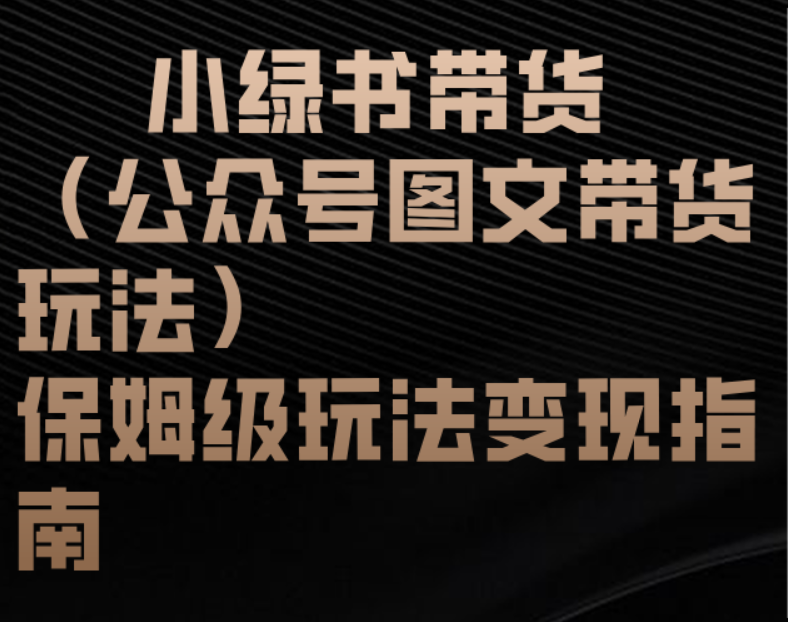 小绿书带货（公众号图文带货玩法）保姆级玩法变现指南-小二项目网