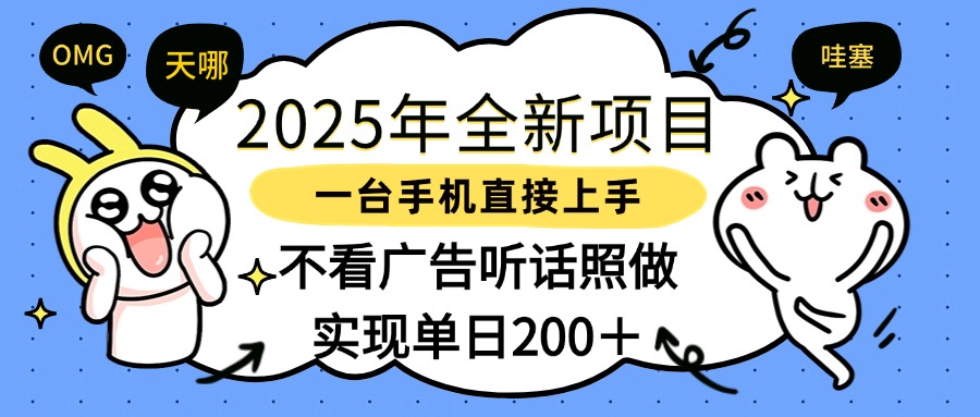 2025年全新项目一部手机轻松上手，实现单日200＋-小二项目网