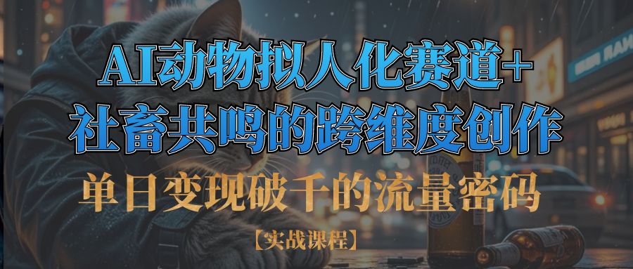 单日变现破千的流量密码,AI动物拟人化赛道+社畜共鸣的跨维度创作-小二项目网