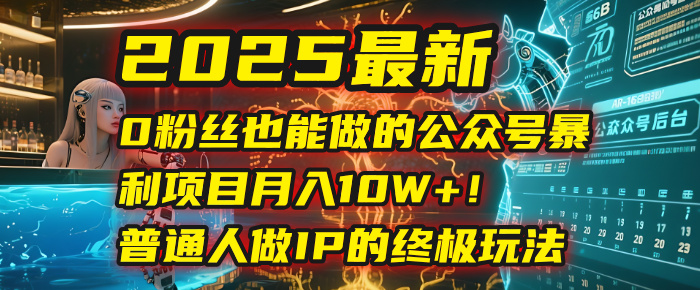 2025最新0粉丝也能做的公众号暴利项目，月入10W+！普通人做IP的终极玩法-小二项目网