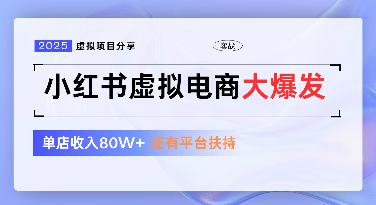 小红书虚拟电商项目，新手单店月入1W，0门槛1拖3玩法-小二项目网