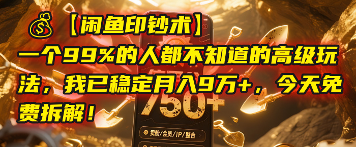 【闲鱼印钞术】一个99%的人都不知道的高级玩法，我已稳定月入9万+，今天免费拆解！-小二项目网