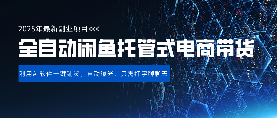 闲鱼全自动电商带货,三年磨一剑，一朝露锋芒，长期稳定项目，单日稳定变现500+-小二项目网