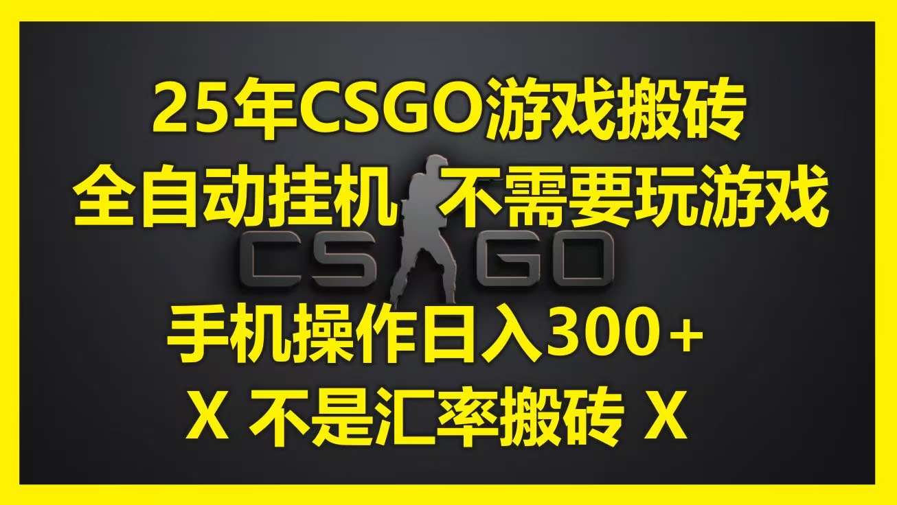 25年CSGO游戏搬砖，全自动挂机，不需要玩游戏，手机操作日入300+。(不是汇率搬砖)-小二项目网
