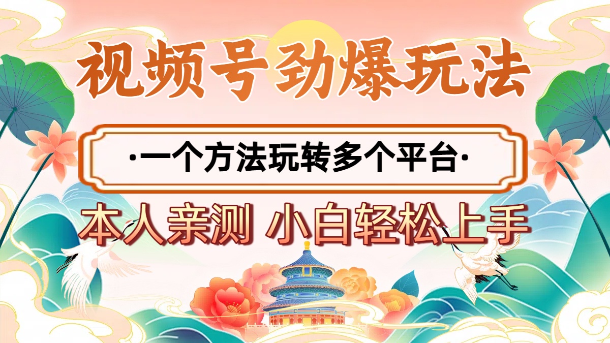 2025年视频号劲爆玩法，一个方法玩转多个平台 小白也能轻松上手-小二项目网