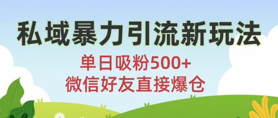 私域暴力引流新玩法!单日吸粉500+，微信好友直接爆仓-小二项目网