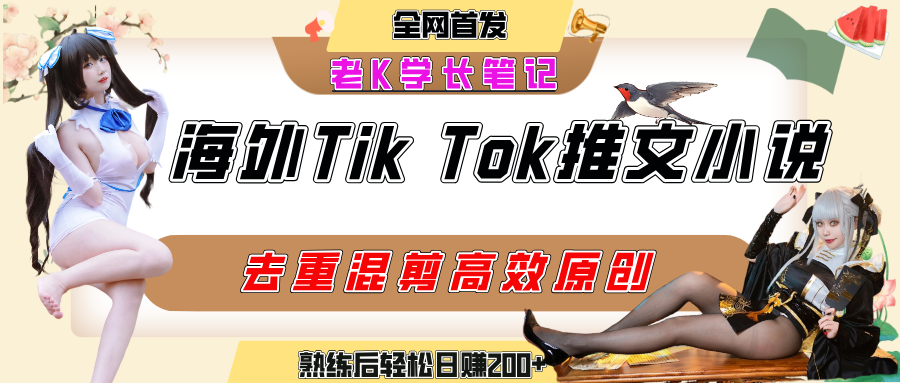 海外tiktok小说推文暴力项目,高停留率,高转化率,上手后一天搞顿饭钱不是问题-小二项目网