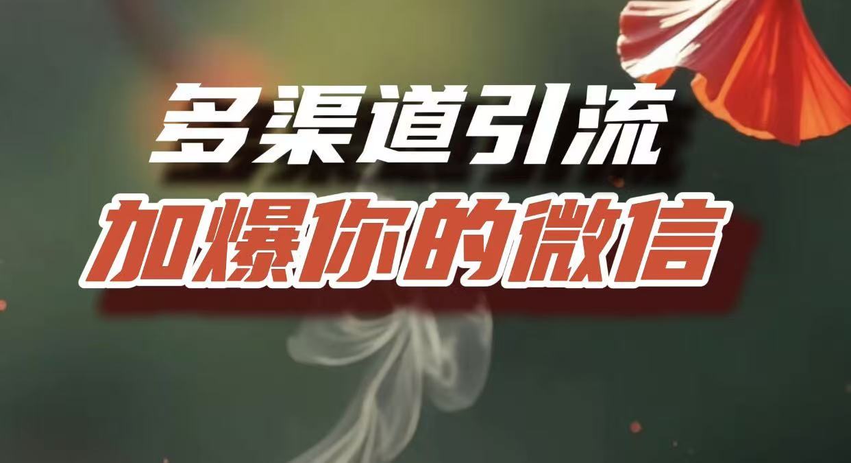 多渠道引流，加爆你的微信，把流量导入到私域，这是每一个想要在互联网赚钱的人必须掌握的底层能力-小二项目网