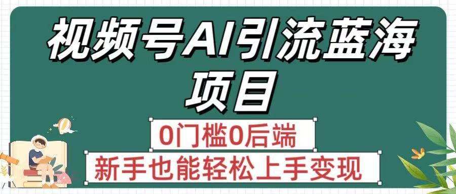 疯传！视频号AI引流蓝海项目，0门槛0后端，新手也能轻松上手变现-小二项目网