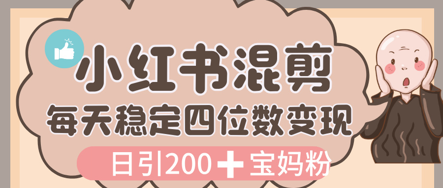 价值 3980 的小红书混剪， 虚拟变现，日引 200+宝妈创业粉，每天稳定四位数变现-小二项目网