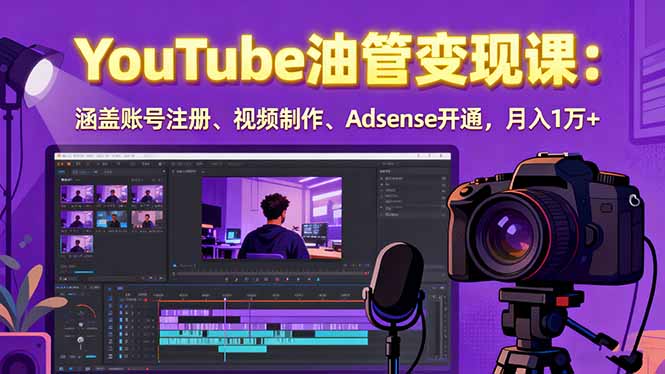 （15987期）2025YouTube油管变现课：涵盖账号注册、视频制作、Adsense开通，月入1万+-小二项目网