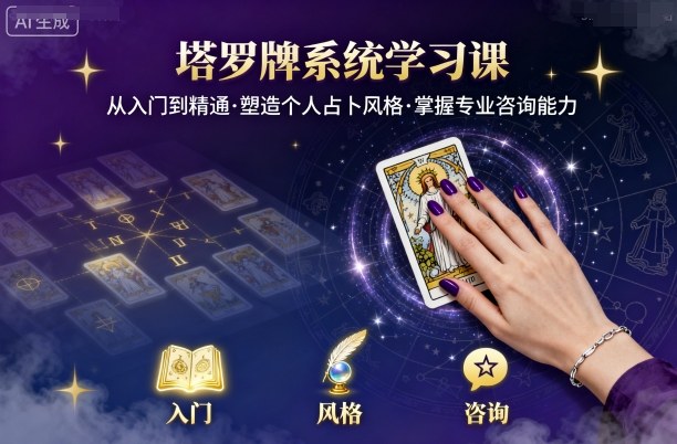 塔罗牌系统学习课，助你从入门到精通，塑造个人占卜风格，掌握专业咨询能力-小二项目网