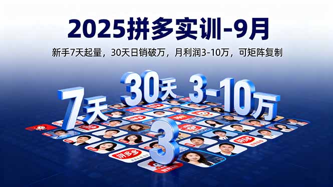 （16008期）2025拼多多实训-9月：新手7天起量,30天日销破万,月利润3-10万,可矩阵复制-小二项目网