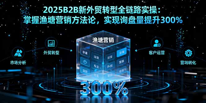 （16129期）2025B2B新外贸转型全链路实操：掌握渔塘营销方法论，实现询盘量提升300%-小二项目网