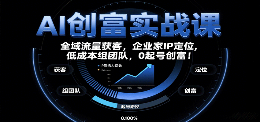AI创富实战课：企业家IP定位，全域流量获客，低成本组团队，0起号创富！-小二项目网