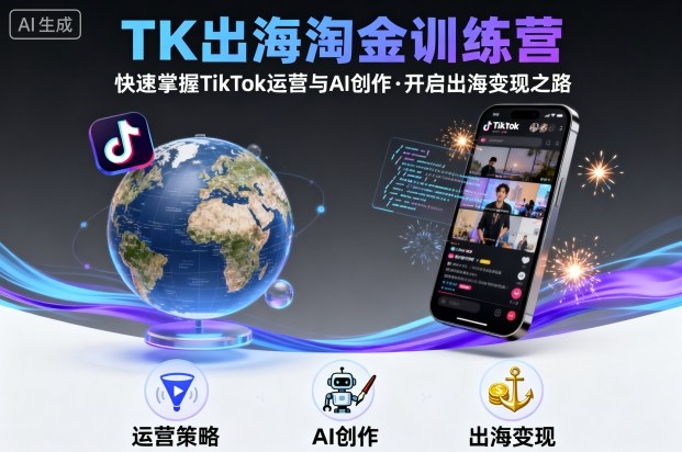 TK出海淘金训练营，助你快速掌握TikTok运营与AI创作，开启出海变现之路-小二项目网