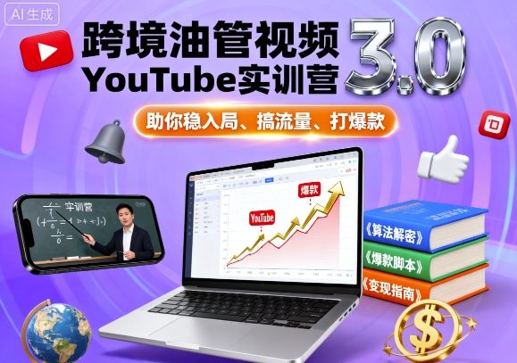 跨境油管视频YouTube实训营3.0，助你稳入局、搞流量、打爆款-小二项目网