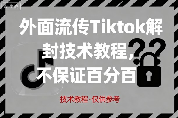 外面流传Tiktok解封技术教程，不保证百分百，具体自测-小二项目网