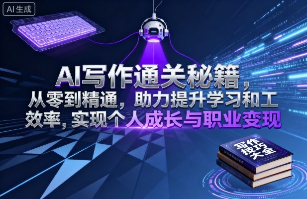 AI写作通关秘籍，从零到精通，助力提升学习和工作效率，实现个人成长与职业变现-小二项目网